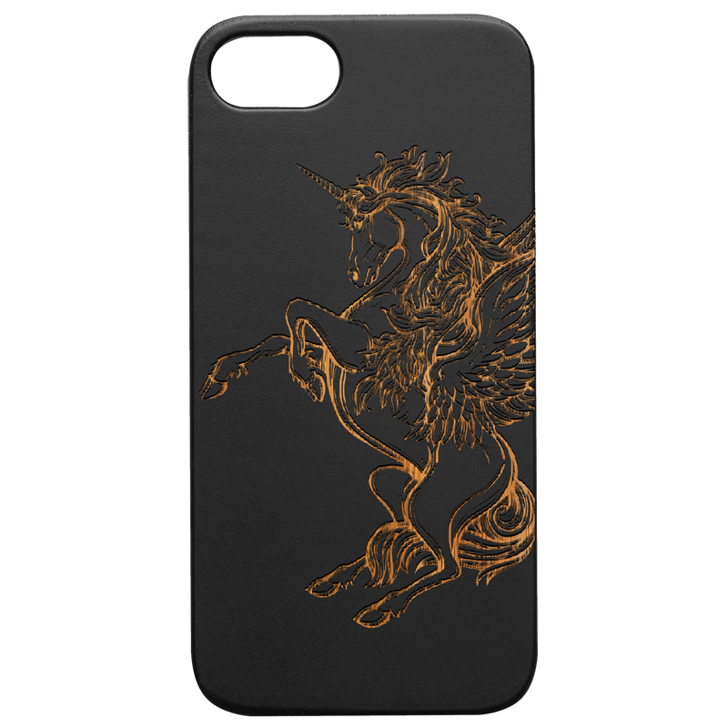 Unicorn 2 - Engraved Wood Phone Case