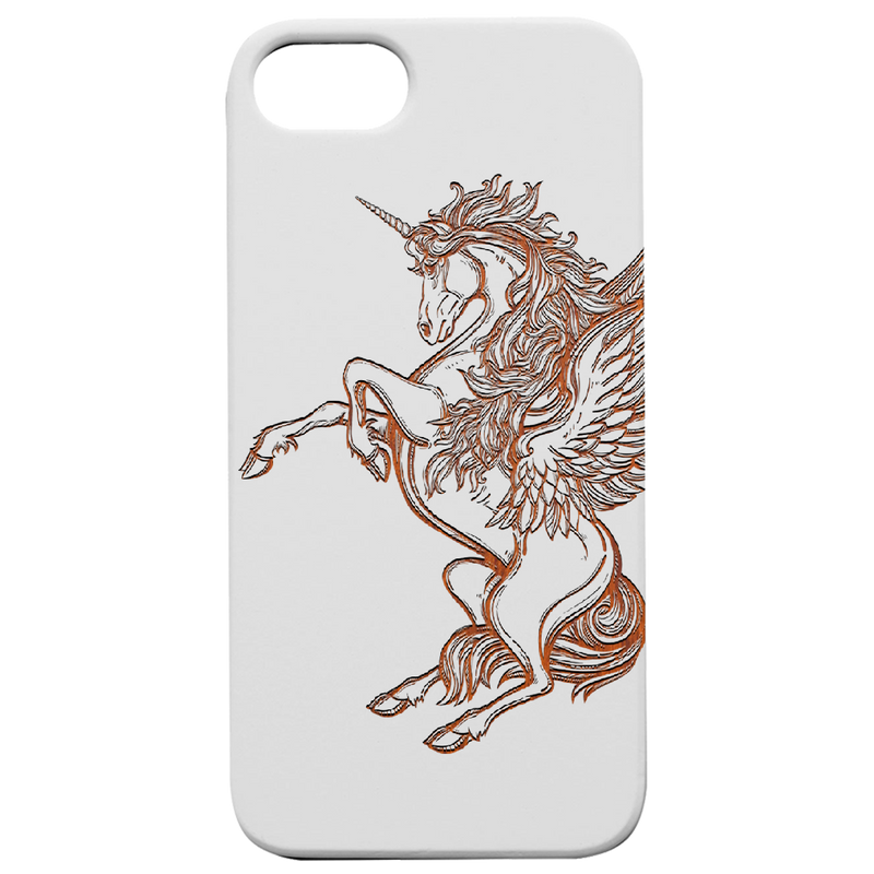 Unicorn 2 - Engraved Wood Phone Case