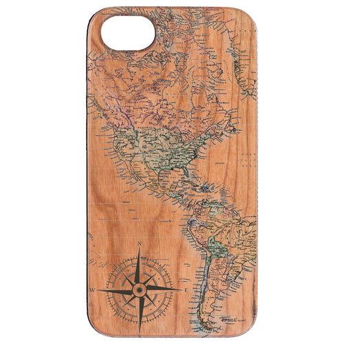 Vintage America Map 1 - UV Color Printed Wood Phone Case
