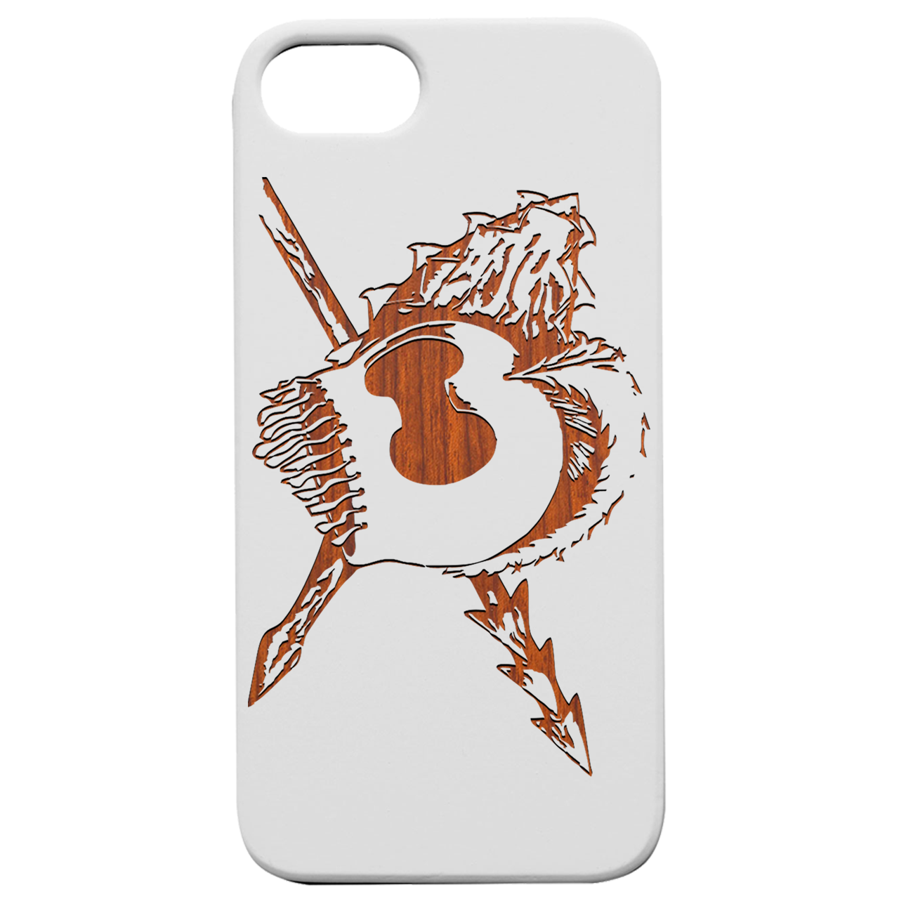 Warrior Mask - Engraved Wood Phone Case