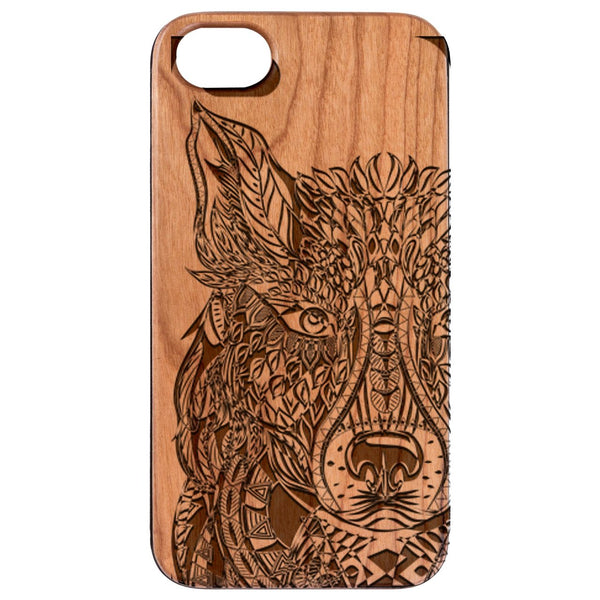 Wolf 2 - Engraved Wood Phone Case