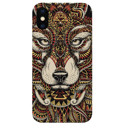 Wolf Face Full - UV Color Printed Wood Phone Case
