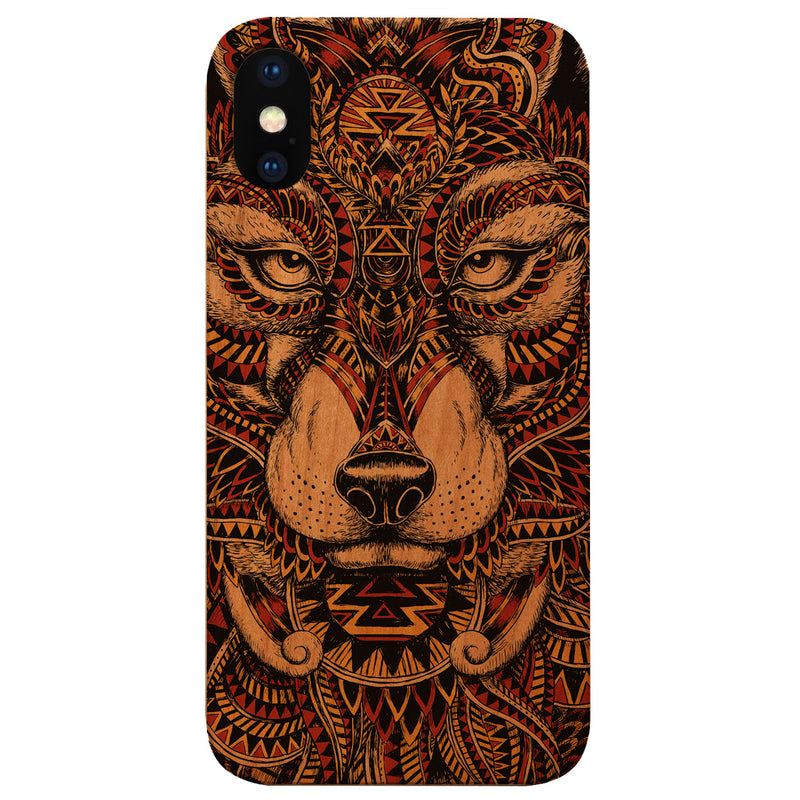 Wolf Face Full - UV Color Printed Wood Phone Case