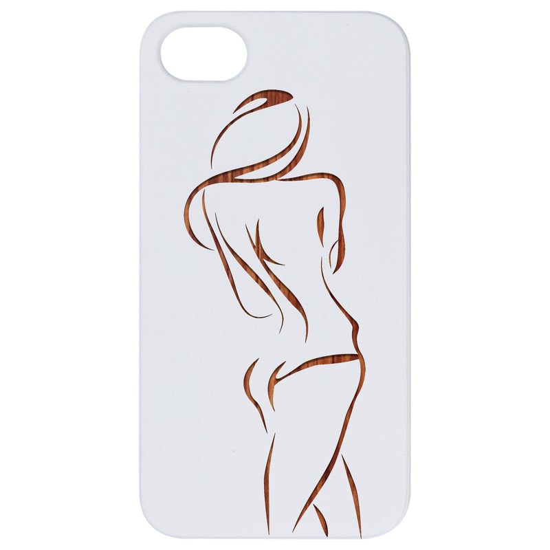 Woman Silhouette - Engraved Wood Phone Case