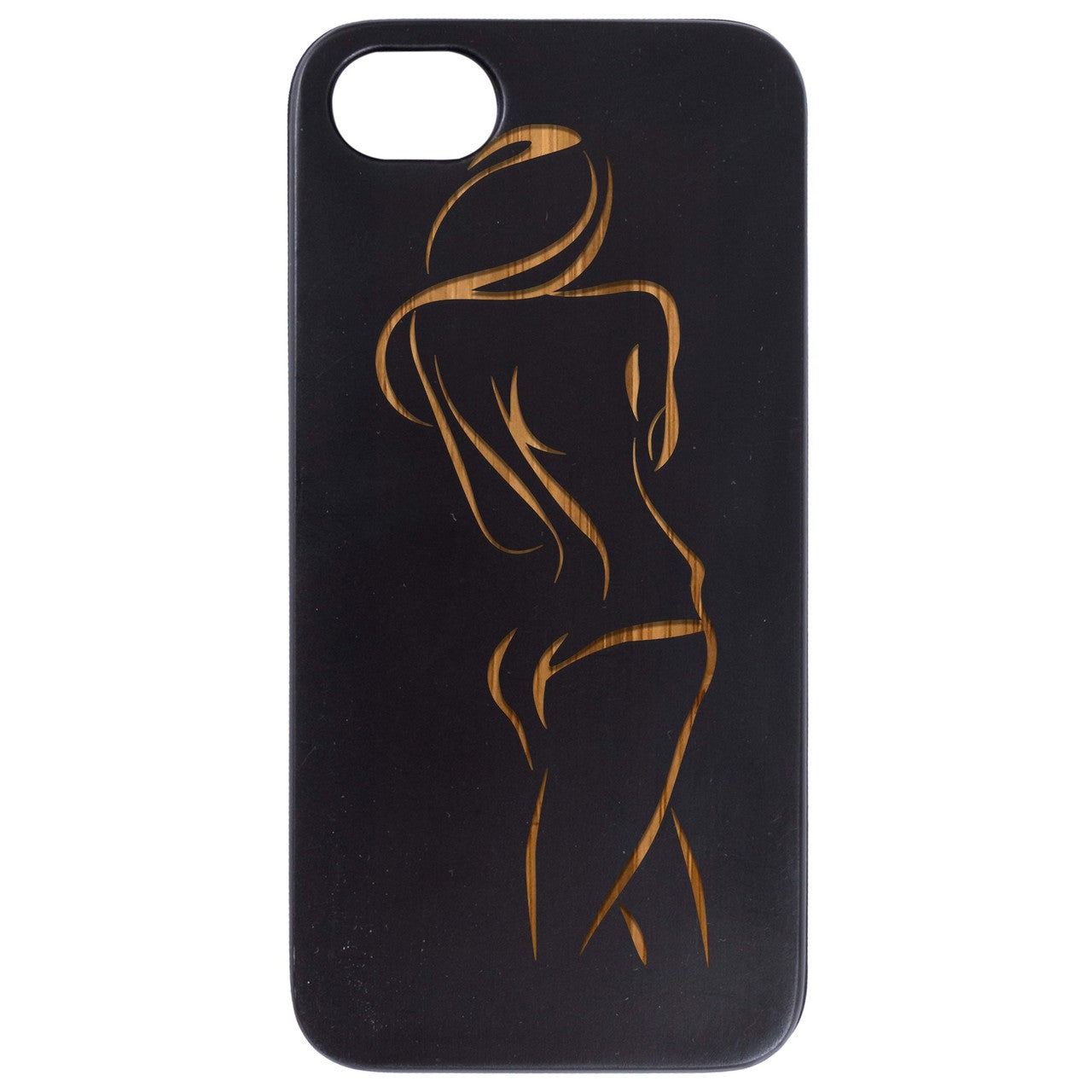 Woman Silhouette - Engraved Wood Phone Case
