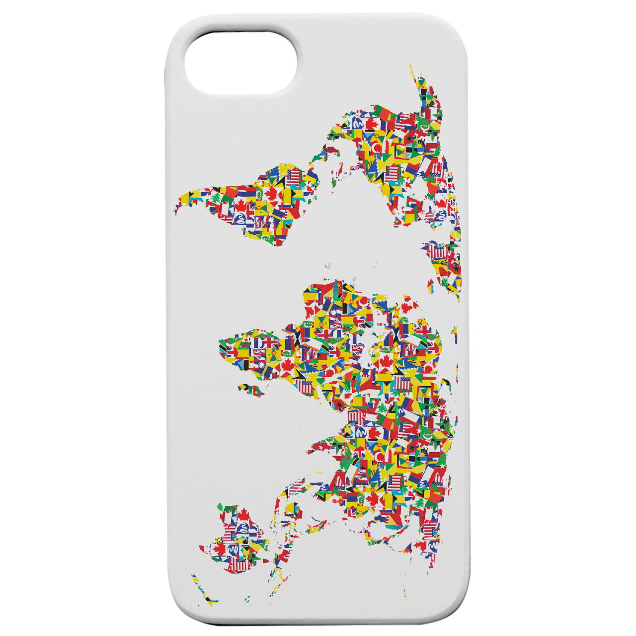 World Map Flag - UV Color Printed Wood Phone Case