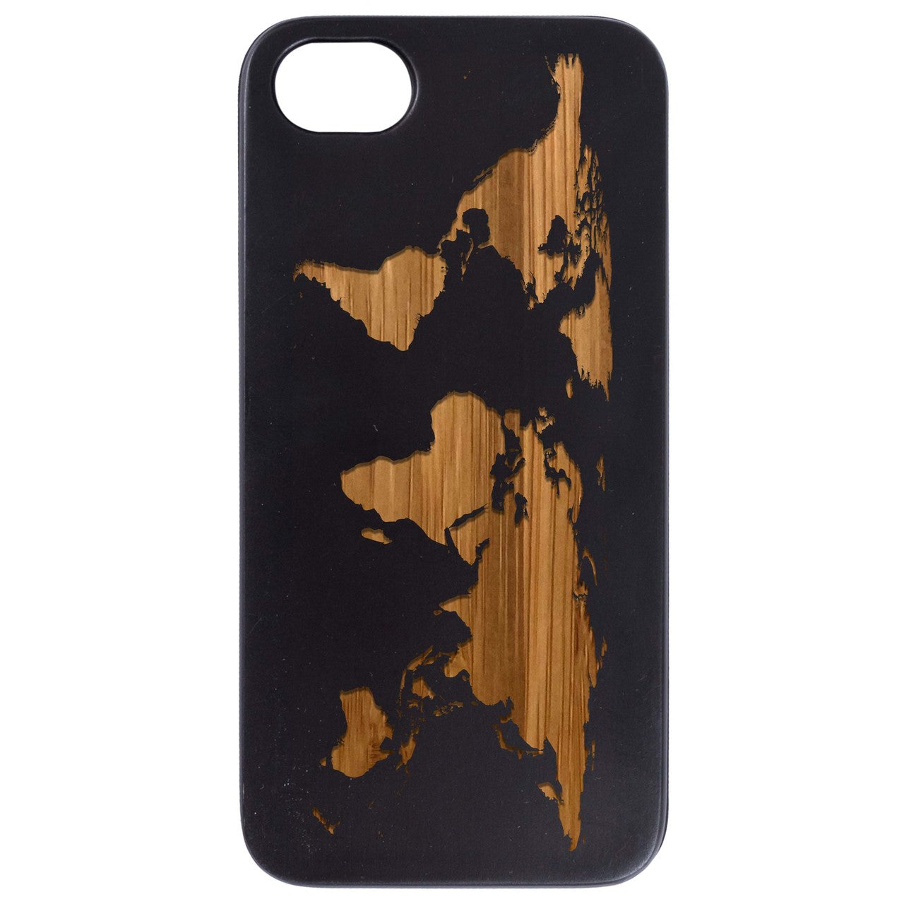 World Map - Engraved Wood Phone Case