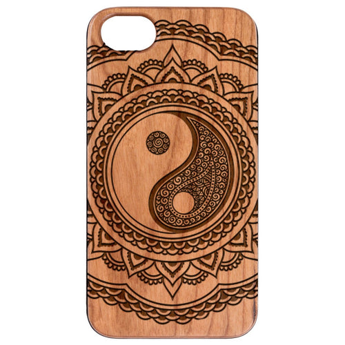 Yin Yang Mandala - Engraved Wood Phone Case