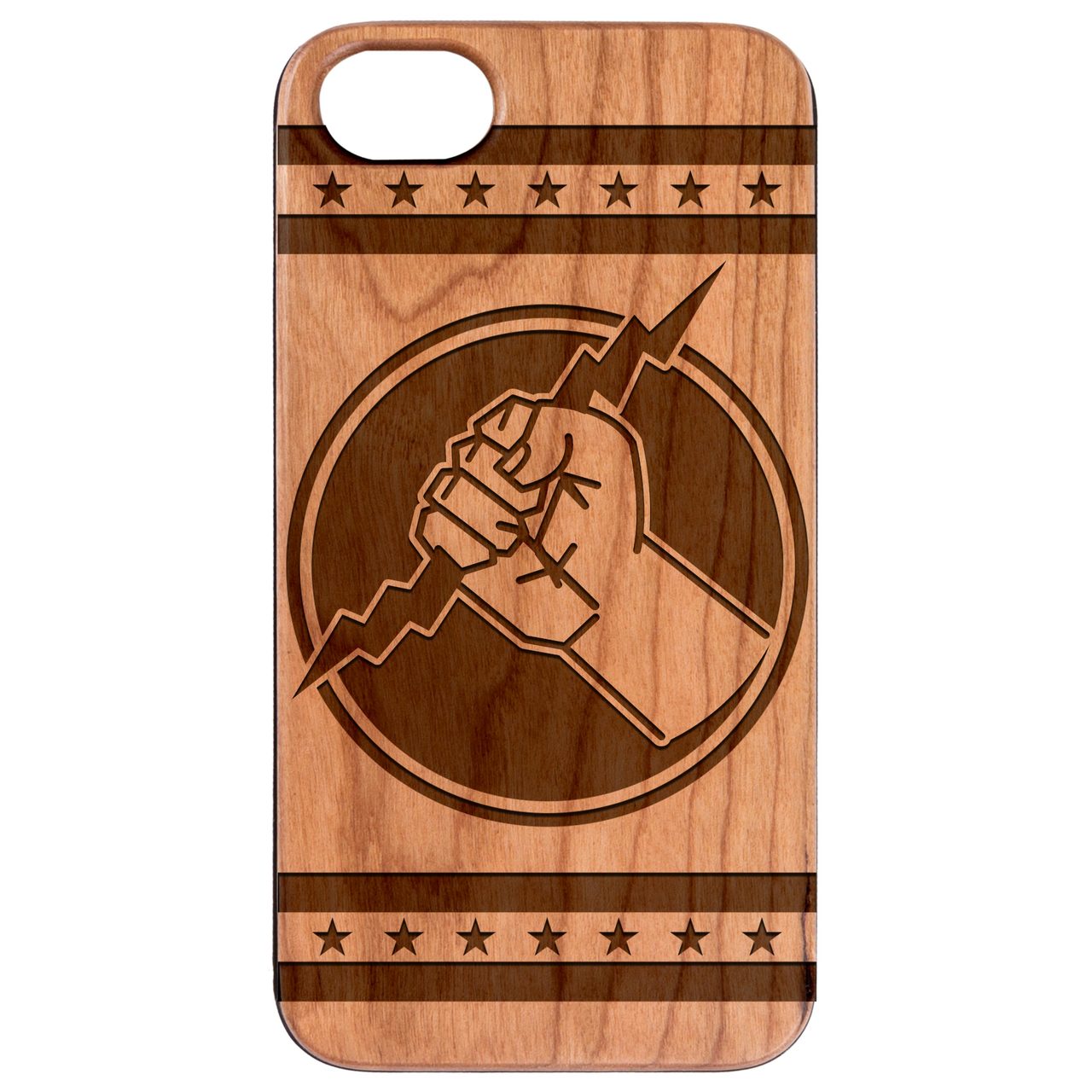Zeus Hand - Engraved Wood Phone Case